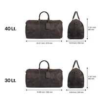 Sac polochon en cuir véritable de style vintage pour hommes et femmes, sac de voyage à bandoulière noble avec fermeture à glissière à motif géométrique