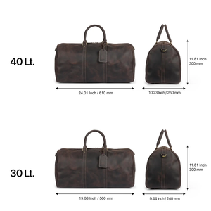 Vintage Style Genuine <strong>Leather</strong> Duffel Bag for Men and <strong>Women</strong> Noble Crossbody Travel <strong>Holdall</strong> with Geometric Pattern Zipper Closure - Product Image 5