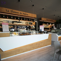 Chine café-restaurant fournit sur mesure surface solide durable moderne café comptoir simple conception de comptoir de magasin