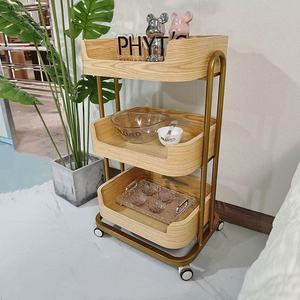 Modern Barber Nail Salon Makeup Hairdressing Storage <b>Rolling</b> <b>Tool</b> Wooden Trolley - Product Image 5