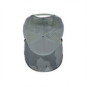 Casquette de golf personnalisée en gros, 5 panneaux, camouflage, perforations découpées au laser, performance, profil moyen, structurée, pré-courbée, fermeture snapback - Product Image 3