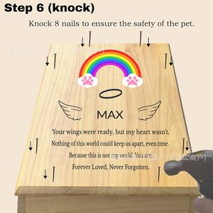 Pet Caskets Wooden Rectangle Memorial <b>Urn</b> For <b>Cat</b> Dog Pet Funeral Supplies Durable Handmade - Product Image 5