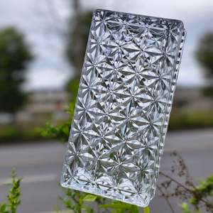 Brique de verre creuse rainurée 200x100x50mm, motif vague marine, bloc de verre cristallin avec bande lumineuse intégrée, éclairé pour cuisine et extérieur - Product Image 4