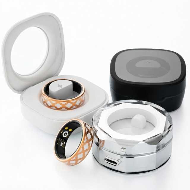 Hot-Selling R18 Black Enamel Smart Health Ring Fitness Tracker Android App Control Sleep Exercise Heart Rate Monitoring IP68