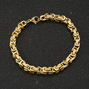 <span class=keywords><strong>Bracelet</strong></span> <span class=keywords><strong>en</strong></span> acier inoxydable plaqué <span class=keywords><strong>or</strong></span> 18 carats, style hip-hop, anti-rouille, chaîne cubaine, <span class=keywords><strong>bracelet</strong></span> fin pour homme, cadeau - Product Image 4