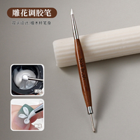 Pinceau à double extrémité en silicone pour la peinture des fleurs, fournitures pour la sculpture, poudre pailletée, autocollant pour manucure, 1 pièce