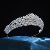 Mariage nuptiale couronne de luxe exquis mariage coiffes Zircon couronne cheveux bijoux diadème pour princesse pour anniversaire