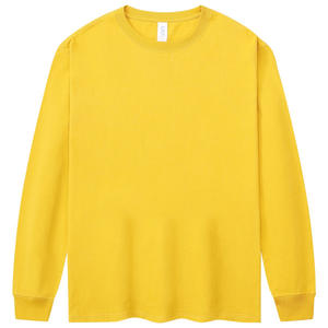 240gsm algodón al por mayor Camiseta de manga larga de los hombres de cuello redondo en blanco personalizado serigrafía logotipo - Product Image 1