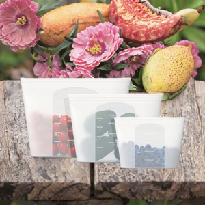 Reusable Plastic Food Storage Containers Set of 3 Sizes Rectangle Airtight Zipper Lids Freshness Preservation Fridge Use - Product Image 3