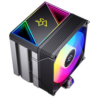 Refroidisseur de processeur pour ordinateur de bureau de jeu et de bureau, nouveau design SNOWMAN, serveur à 4 caloducs, éclairage RVB adressable