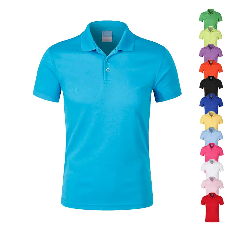 Vente en gros de polo de golf uni OEM à manches courtes, logo imprimé personnalisé, polo vierge 100% coton, polos pour hommes