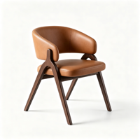 Fauteuil de salle à manger en bois massif de style italien, design minimaliste moderne nordique, dossier personnalisable, rembourrage doux, utilisation domestique