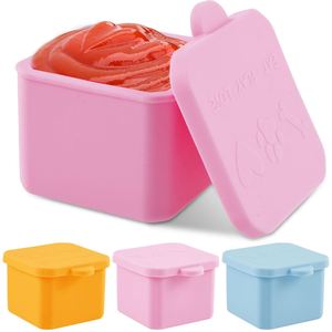 Portable Reusable Cartoon Silicone Salad <b>Dressing</b> Container 3oz Leak-Proof Microwavable Dipping Sauce Cups Lid for School Office - Product Image 1