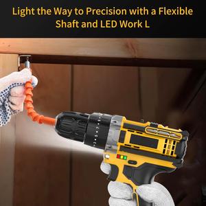 Kit de Herramientas Eléctricas de 20V: Taladro Percutor y Atornillador de Impacto, Portabrocas sin Llave de 3/8, Funciona con Batería, OEM Disponible, Taladro de Impacto Inalámbrico CD-20K-2 - Product Image 6