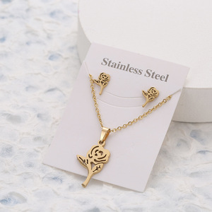 Offres Spéciales Libellule Papillon Animaux Pendentif Colliers Boucles D'oreilles Mariage Dubai Ensembles De Bijoux Africains Ensembles de Bijoux En Acier Inoxydable - Product Image 6