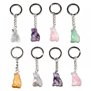 High Quality Carved Bird Shape Natural Stone Handmade Animal Bag Car Key Chain Pendant Accessories As a Gift for Women Girls