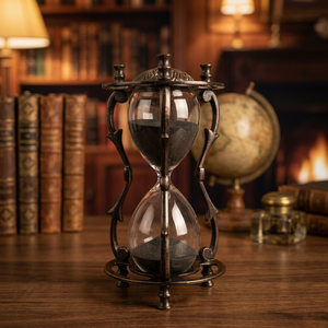 Sablier en verre artisanal de luxe, pièce décorative raffinée pour la maison, le bureau ou la présentation sur le bureau - Product Image 1