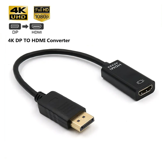 OEM ODM 4K*2K Black DP Male to HDMI Female Cable Adapter Converter DP to HDMI 4K for PC Laptop Computer Accessories