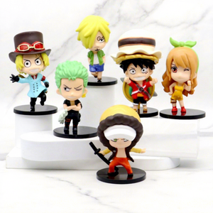 Mini Set de Figuras de Acción de One Piece: Luffy, Zoro, Ace, Nico Robin, Nami, Boa Hancock, Juguetes de PVC, Figuras en Versión Q - Product Image 1