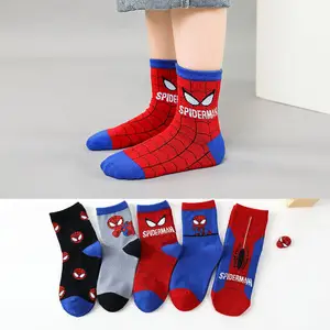 Белая оборка, школьные бесшовные детские носки-пачки с Человека-паука для мальчиков, поставщик, Длинные Детские Школьные носки, производство в Китае