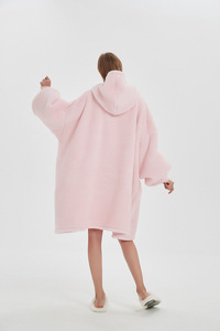 Factory Wearable <strong>Hoodie</strong> Blanket for Adults Sherpa Hooded Blanket with Giant Pocket Teddy Fleece Blanket <strong>Hoodie</strong> with Sleeves - Product Image 3