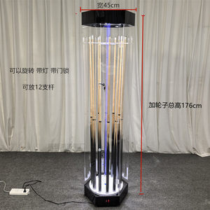 ชั้นวางไม้คิวบิลเลียดแบบหมุนได้พร้อมไฟ LED ทำจากอะคริลิกและไม้ สำหรับวางบนเคาน์เตอร์ เหมาะสำหรับร้านค้าปลีก - Product Image 4