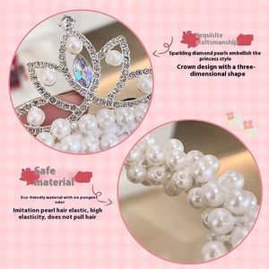 Per festa di compleanno, per capelli, adorabili e decorati con perle, a forma di corona, per capelli, accessori per capelli per bambine - Product Image 5
