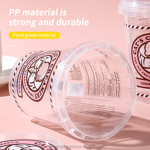 Bán buôn 2025 in ấn thực phẩm bọc Logo Ice Cream nhựa container 16oz 500 gam 1kg sữa chua nồi với Bìa cá nhân - Product Image 3