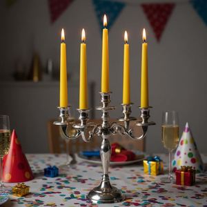 Bougies coniques jaunes Oshine de 10 pouces, sans gouttes, sans fumée, non parfumées, à combustion longue durée, pour fêtes d'anniversaire, mariages, dîners, décoration de la maison - Product Image 3
