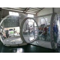 Dôme gonflable transparent en PVC pour camping, cabane aérienne, igloo, tente bulle LED, 5m de diamètre, couleur personnalisable