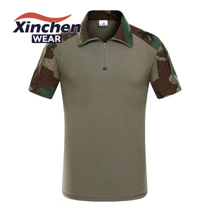 Nhà Máy Bán Buôn Giản Dị Polyester Cotton Ngắn Tay T-Shirts Ngụy Trang Rừng Thăng Hoa Polo Áo Sơ Mi - Product Image 5