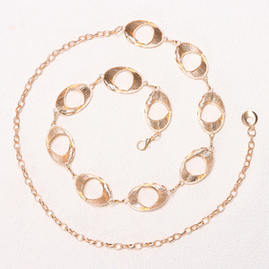 โซ่คาดเอวสีทอง ลายเรขาคณิตแบบโปร่ง ชั้นเดียว เครื่องประดับสำหรับงานปาร์ตี้สำหรับผู้หญิง - Product Image 2