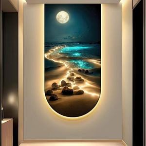 Cadre en porcelaine de cristal personnalisé, peinture décorative LED de paysage marin pour la décoration du salon, de la maison et des chambres d'hôtel - Product Image 3