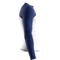 Maillot de bain Rashguard pour homme, impression par sublimation personnalisée, protection UV, coutures lisses, uniforme d'équipe de rame