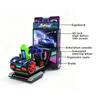 Jeu de course de simulation haute définition à écran large pour un joueur, avec fonction de drift, à monnayeur, pour borne d'arcade