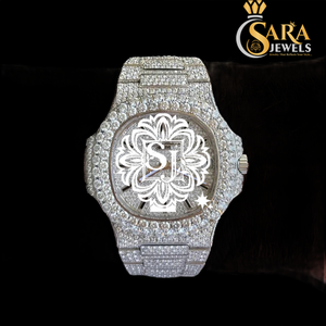 Alta demanda de acero inoxidable Ice Blue String Lab Grown Diamond Dial Full Iced Out Relojes disponibles a un precio asequible - Product Image 3