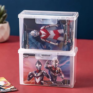 Mini boîte de rangement transparente pour cartes à jouer, cartes d'identité, cartes de visite, organisateur de bureau rectangulaire, 35g, couleur unie, couvert - Product Image 2