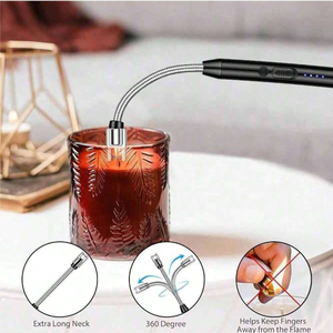 Encendedor de arco giratorio <span class=keywords><strong>360</strong></span>, recargable por USB, a prueba de viento, sin llama, con pantalla LED, interruptor de seguridad - Product Image 3