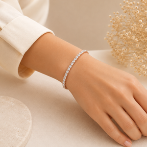 Bracelet en or 22 carats avec pierres Swarovski pour femmes, bijoux de luxe perlés, bijoux fins pour le poignet, à porter au quotidien, pour les fêtes, cadeau pour femmes - Product Image 4