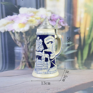 福建多城市陶瓷啤酒杯和酒杯 - 布鲁塞尔/安特卫普/布鲁日地标浮雕环保可重复使用 - Product Image 6