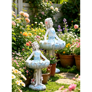 Outdoor Garden Ornaments fairy Flower <b>Spirit</b> Figurines Creative Character Sculptures Flower Pots Courtyard Decor Balcony Staging - Product Image 3