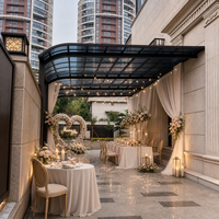 Pergola de mariage pour cérémonie en extérieur, abri événementiel, toit en aluminium et polycarbonate, grande portée, résistant aux intempéries, OEM
