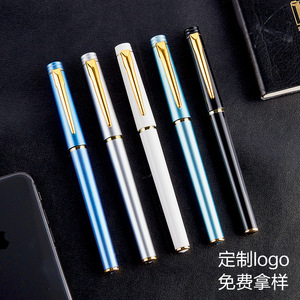 Customizable Logo Metal Ballpoint <b>Pen</b> Black Blue With <b>Gold</b> Trim For Office Promotion - Product Image 5