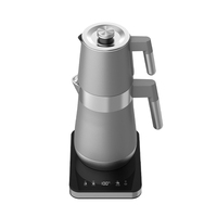 Hotsy Double Couche En Acier Inoxydable 1.7L + 1L Bouilloires Et Théière Ensemble Portable Samovar Électrique Turc Maker Bouilloire Théière