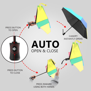 Heavy duty custom <b>umbrella</b> with logo printing upf SPF 50+ square compact <b>umbrella</b> with automation button <b>umbrellas</b> - Product Image 2