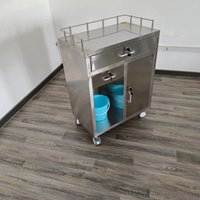 Carrito Médico Profesional Moderno de Acero Inoxidable, Gabinete para Medicamentos, Mueble de Hospital, Carrito de Enfermería con Cerradura