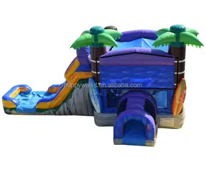 Happy Walk custom 6x6 bouncy castle with slide garden playground inflatable bounce house