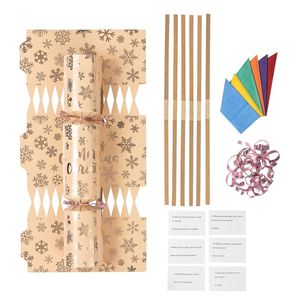 Wholesale <strong>Christmas</strong> <strong>Cracker</strong> Kit 12 Pcs Rose Gold Foil with Hats Snaps Jokes for Holiday Dinner Party Decor - Product Image 1