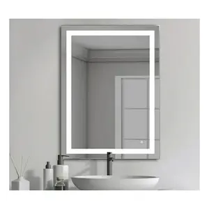 Espejo de Pared LED Táctil para Baño o Vestidor, 3 Luces, Rectangular con Marco - Product Image 3