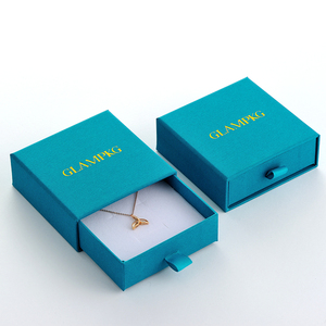 Caja de Regalo de Joyería con Cajón Deslizante y Logotipo Personalizado, con Inserto de Esponja para Collar, Anillo, Pendientes, Caja de Cartón - Product Image 1